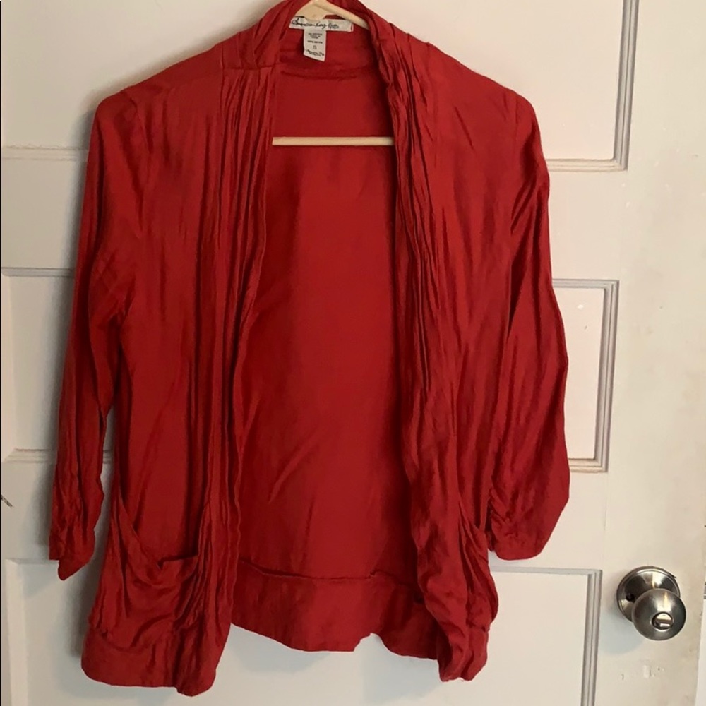 Salmon colored cardigan
